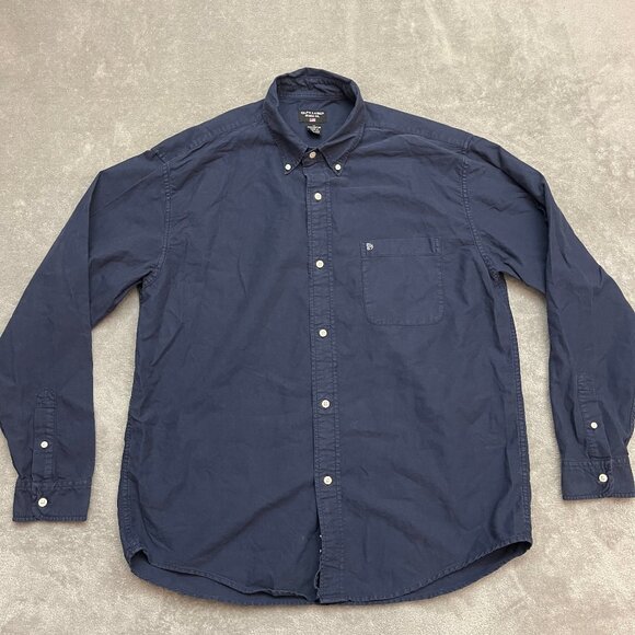 Vintage Ralph Lauren Jeans Co Button Down Shirt Navy Blue Size Medium - Picture 1 of 7